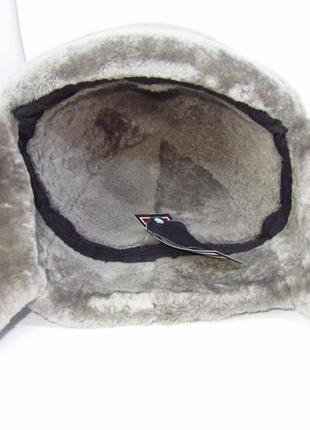 Мужская шапка ушанка из натуральной кожи и меха овчины davani 002006 фото