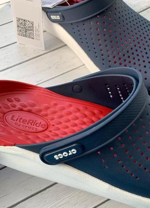 Шлепки сабо крокс лайтрайд crocs literide navy pepper4 фото