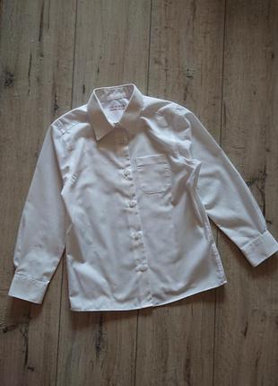 Школьная белая блузка на девочку m&s ultimate non iron 7-8 лет 122 см