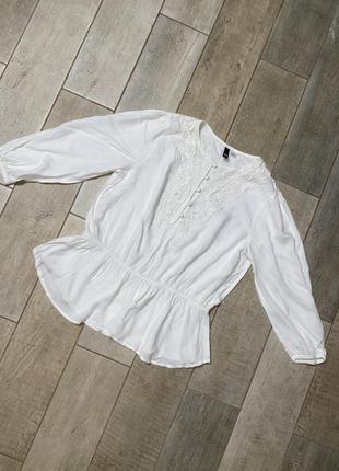 Белая блузка,кружево(6)1 фото