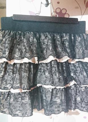 Нарядный кружевной праздничный костюм комплект на девочку 10-12 152-158-164 см свитшот и юбка5 фото