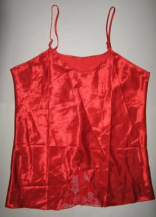 14-16 пристрасна червона атласна ночнушка, унікальна нічна сорочка