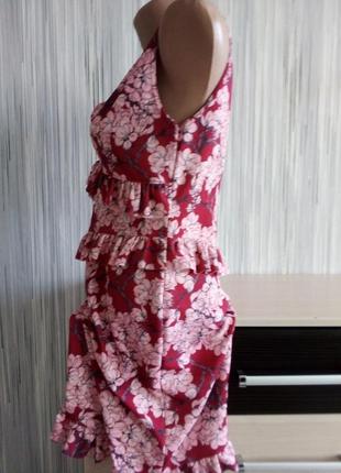 Сукня з рюшами квітковий принт7 фото