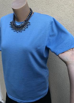 Винтаж,шерсть100% голубая кофточка,джемпер,футболка,блуза, премиум бренд5 фото