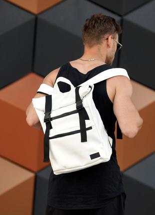 Брендовый мужской белый школьный рюкзак с отделением для ноутбука2 фото