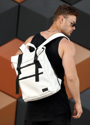 Брендовий чоловічий білий шкільний рюкзак з відділенням для ноутбука3 фото