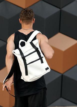 Брендовый мужской белый школьный рюкзак с отделением для ноутбука9 фото