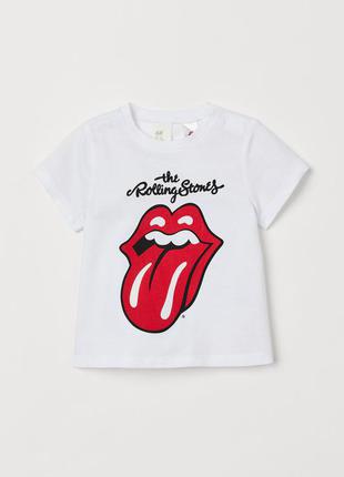 9-12/2-3 года h&m новая фирменная футболка с принтом the rolling stones роллинг стоунз