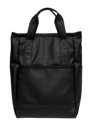 Cтильная черная  женская мега вместительная рюкзак-сумка /шопер для универа4 фото