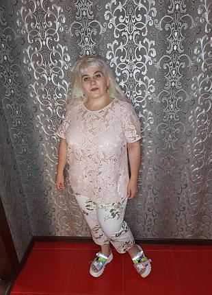 Блуза гипюровая батальная