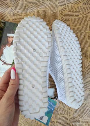 Белые кроссовки сеточка / удобные мокасины белые туфли6 фото