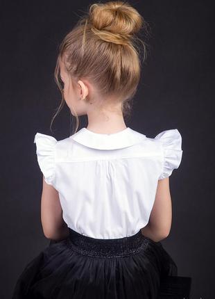 Белая блуза школьная с крылышками zironka 146, 152, 158, 1643 фото