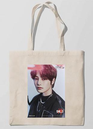 Еко-сумка, шоппер з принтом повсякденна група stray kids ян чон ин yang jeong in групи