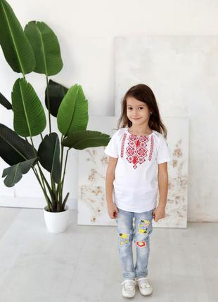Вышиванка детская футболка на девочку , вишиванка дитяча2 фото