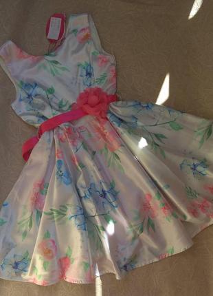 Шикарный атласный сарафан на 5-7 лет