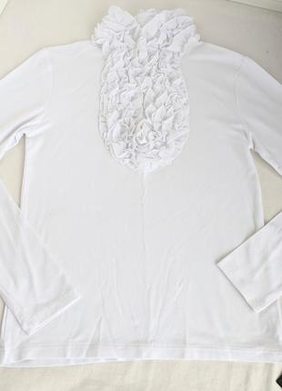 Белая трикотажная блузка в школу eugenia