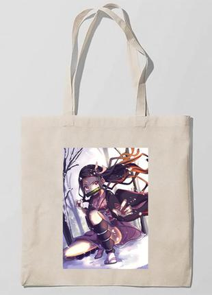 Эко-сумка, шоппер с принтом повседневная незуко камад - kamado nezuko 2