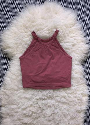 Майка топ бретели натуральный хлопок короткий алкоголичка