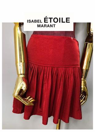 Isabel marant короткая юбка мини марсала красная плиссе плиссированная rundholz owens1 фото