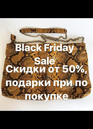 Шикарная питоновая сумка клатч zara (black friday sale : много вещей со скидками)4 фото