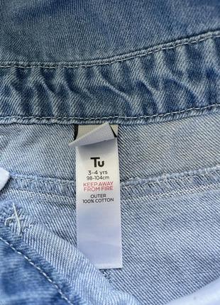Крутой джинсовый комбинезон шорты tu 3-4года2 фото