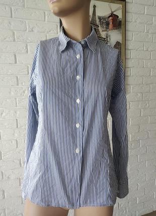 Натуральна сувора, стильна, ділова сорочка в смужку 100% котон