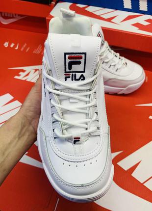 Кроссовки fila disraptor кросовки фила на высокой подошве белые кроссовки на платформе8 фото