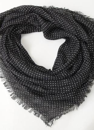 Легкий шарф платок в белый горох terranova италия