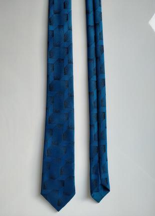 Синий узкий галстук3 фото