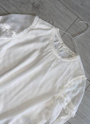 Детская белая блузка с длинным рукавом 12-13 лет.2 фото