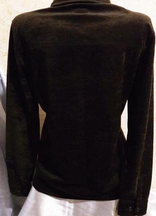 Темно-коричневая рубашка из спандекса5 фото