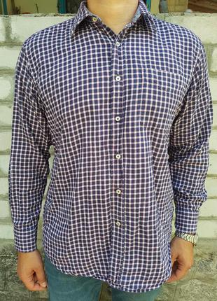 Двуслойная хлопковая рубашка британского бренда the savile row