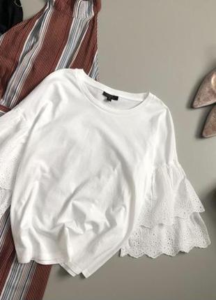 Идеальная базовая футболка с воланами на рукавах