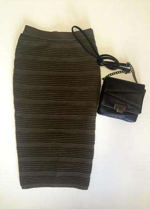 Юбочка миди цвета хакки