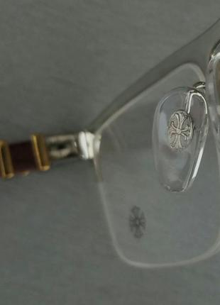 Chrome hearts окуляри іміджеві оправа для окулярів у сріблястому металі дужки дерево коричневі7 фото