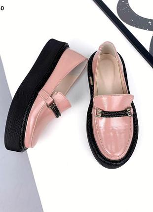 Лофери натуральна лакована шкіра