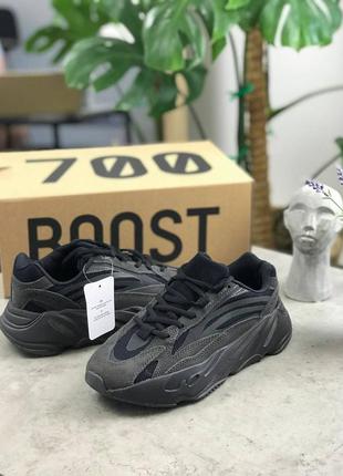 Женские стильные весенние кроссовки adidas x kanye west yeezy 700 v2 black