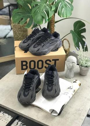 Женские стильные весенние кроссовки adidas x kanye west yeezy 700 v2 black4 фото