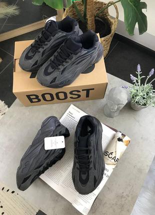 Женские стильные весенние кроссовки adidas x kanye west yeezy 700 v2 black9 фото