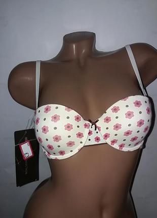 Красивый фирменный бюстгалтер с поролоновыми вставками, marks spencer, 34а