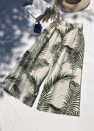 Штани кюлоти h&m wide palm leaves