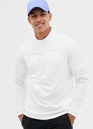 Легкая спортивная кофта лонгслив adidas golf go-to half zip sweat in white