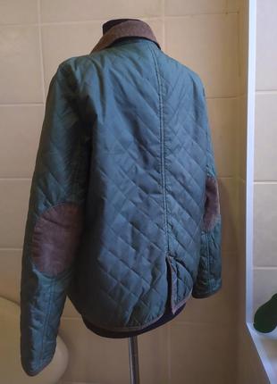 Куртка topshop демисезонная стеганая с карманами / со вставками с вельвета6 фото