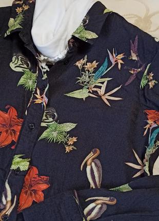 Шелковистая  блуза с растительным принтом,44-46разм., ya-ya.5 фото