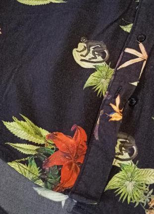 Шелковистая  блуза с растительным принтом,44-46разм., ya-ya.6 фото