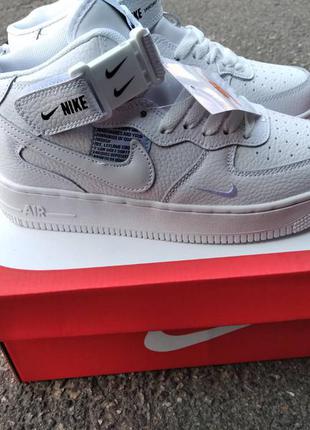 Кроссовки nike air force 1 mid tm white black