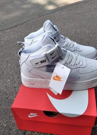 Кроссовки nike air force 1 mid tm white black6 фото