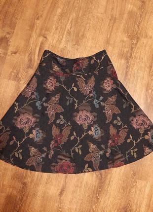 Юбка миди со сложным рисунком с цветами