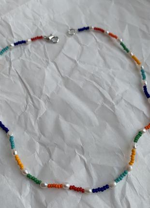 Чокер из бисера и жемчуга