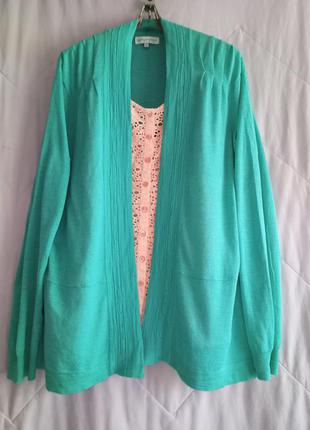 М'який натуральний кардиган,накидка,52-56,18 розм.,debenhams.